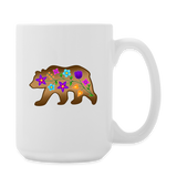 PFD Floral Bear Coffee/Tea Mug 15 oz - white