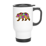 PFD/Bizaanide'ewin Floral Bear Travel Mug - white