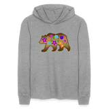 PFD/Bizaanide'ewin Floral Bear Unisex Long Sleeve Hoodie Shirt - heather grey