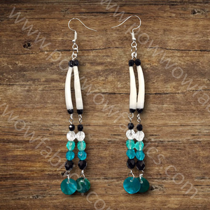 Dentalia Earrings #24 - "Teal-y Eyed"