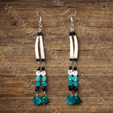 Dentalia Earrings #24 - "Teal-y Eyed"
