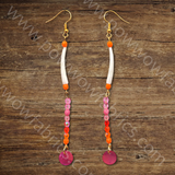 Dentalia Earrings #29 - "Passion Fruit"