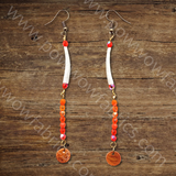 Dentalia Earrings #33 - "Blood Oranges"