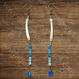 Dentalia Earrings #36 - "Deep Blue Sea"