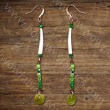 Dentalia Earrings #39 - "Lime Time"