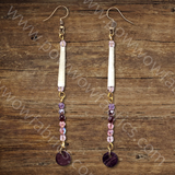 Dentalia Earrings #40 - "Plum-struck"