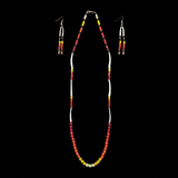Dentalia Necklace/Earring Set #5 - "Ring of Fire"