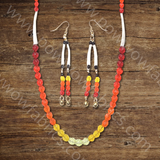 Dentalia Necklace/Earring Set #5 - "Ring of Fire"