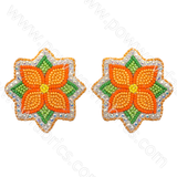 Four Petal Flower - Bling Earrings