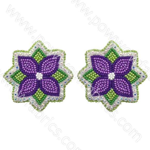 Four Petal Flower - Bling Earrings