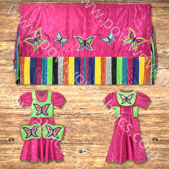 Girls 12-14 Fancy Shawl Outfit (Full Cut) – Powwow Fabrics and Designs