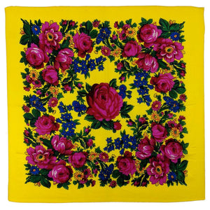 Yellow - Floral Scarves XL