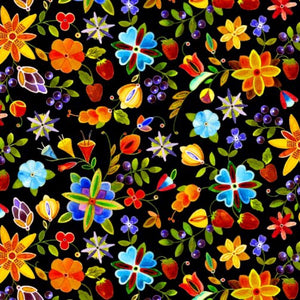 Black #42: Woodland Large - Cotton Calico