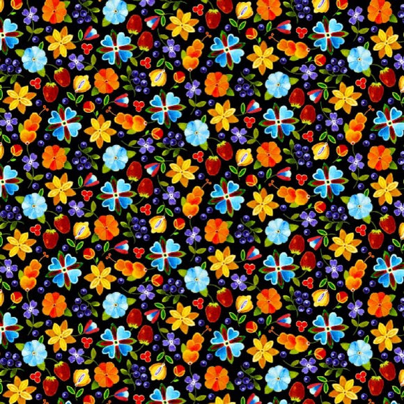 Black #43: Woodland Small - Cotton Calico