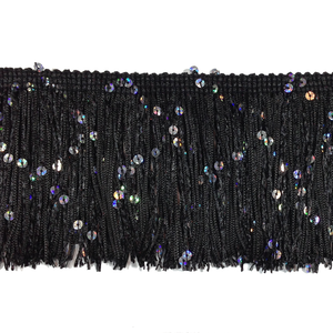 Black - 3" Hologram Sequin Fringe