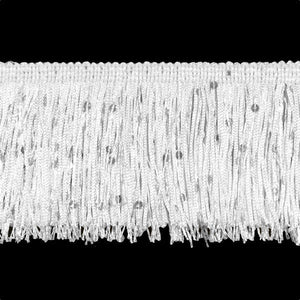 White - 3" Hologram Sequin Fringe