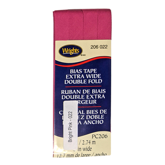 Bright Pink - Bias Tape Double Fold Extra Wide