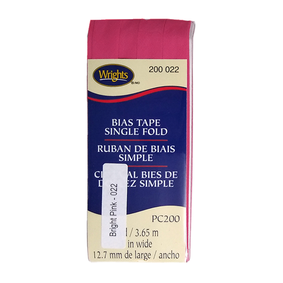 Bright Pink - Bias Tape Single Fold