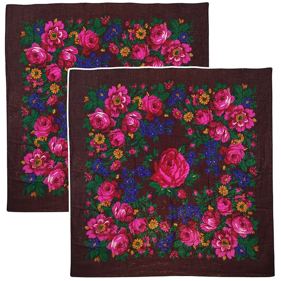 Burgundy Metallic - Kokum Scarf Sets