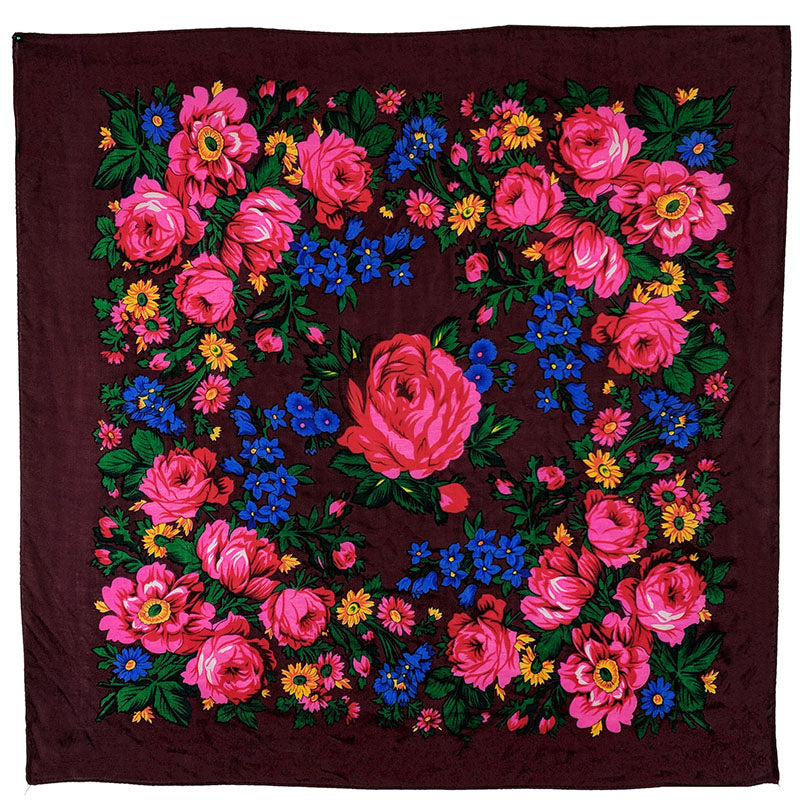 Burgundy - Floral Scarves
