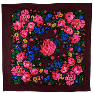 Burgundy - Floral Scarves