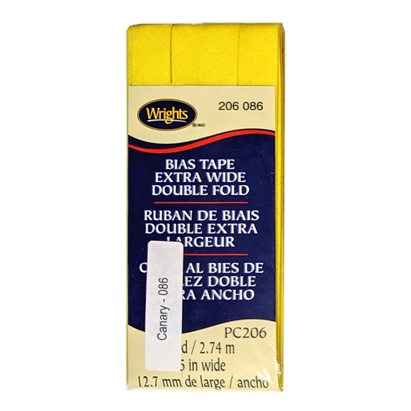 Canary - Bias Tape Double Fold Extra Wide