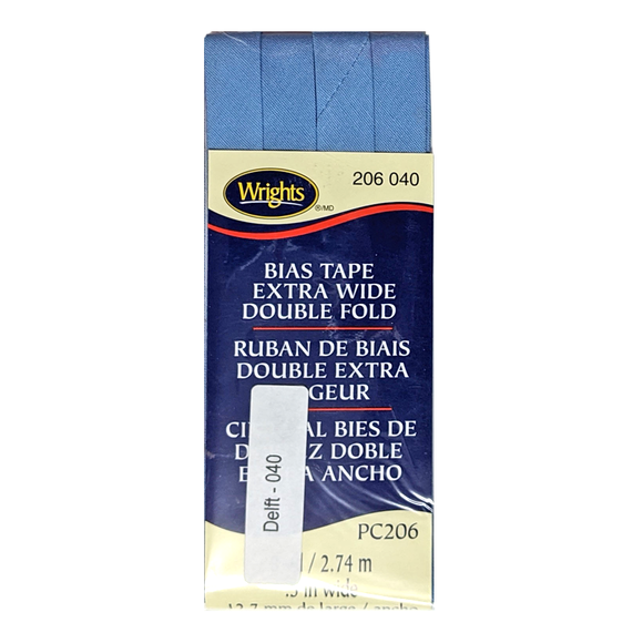 Delft Blue - Bias Tape Double Fold Extra Wide