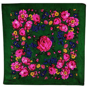 Emerald Green - Floral Scarves