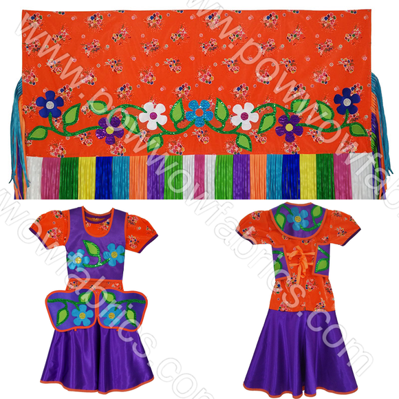 Girls 8-10 Fancy Shawl Outfit