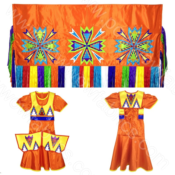 Girls 8-10 Fancy Shawl Outfit