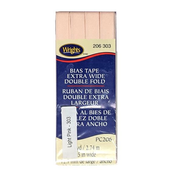 Light Pink - Bias Tape Double Fold Extra Wide