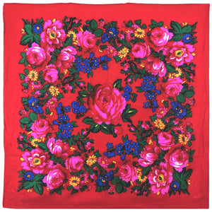Red - Floral Scarves