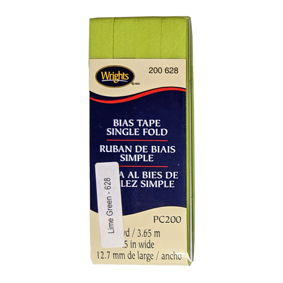 Lime Green - Bias Tape Single Fold