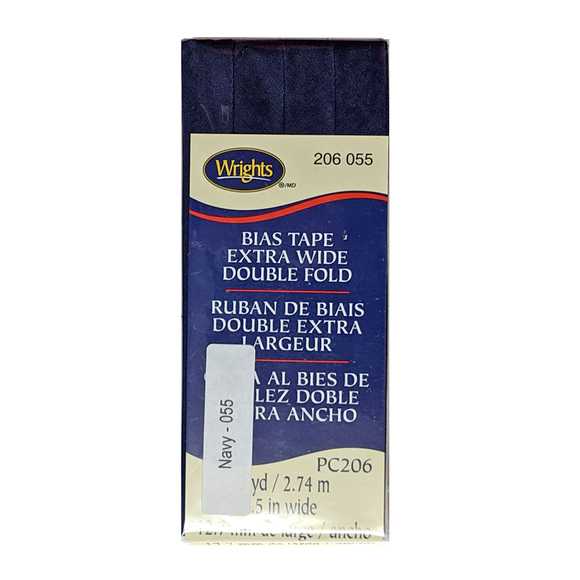 Navy - Bias Tape Double Fold Extra Wide