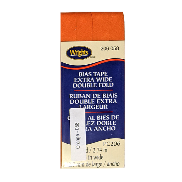 Orange - Bias Tape Double Fold Extra Wide