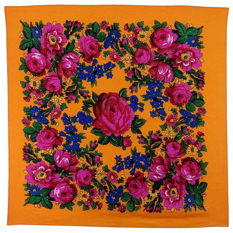 Orange - Floral Scarves