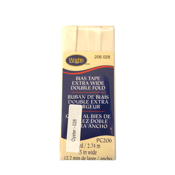 Oyster - Bias Tape Double Fold Extra Wide