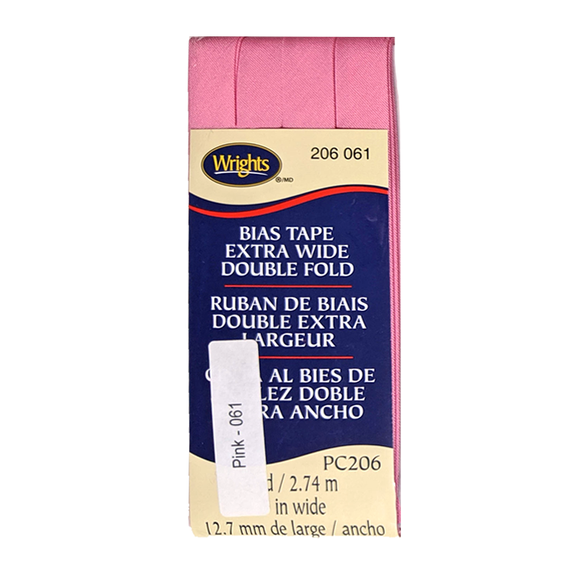 Pink - Bias Tape Double Fold Extra Wide