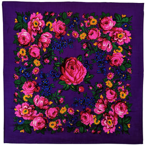Purple - Floral Scarves