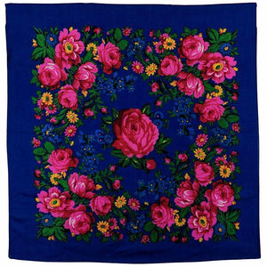 Royal Blue - Floral Scarves