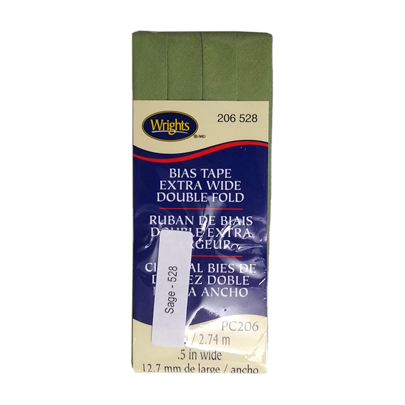 Sage - Bias Tape Double Fold Extra Wide