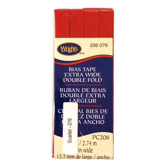Scarlet - Bias Tape Double Fold Extra Wide