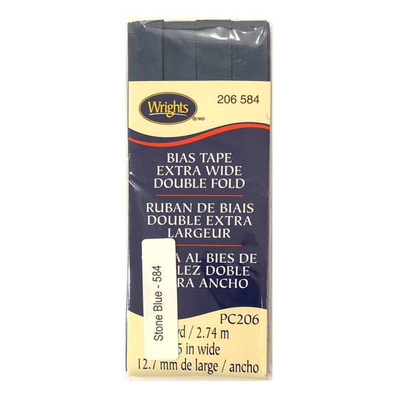 Stone Blue - Bias Tape Double Fold Extra Wide
