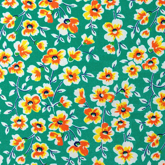 Turquoise Green #1 - Cotton Calico