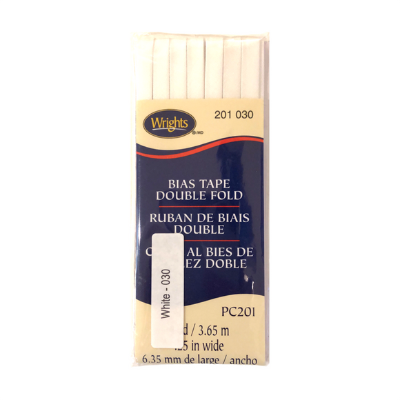 White - Bias Tape Double Fold