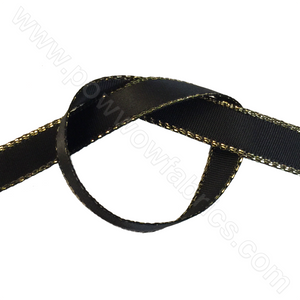 Black/Gold - 3/8" Metallic Ribbon