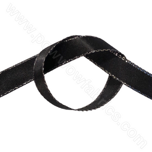 Black/Silver - 3/8" Metallic Ribbon