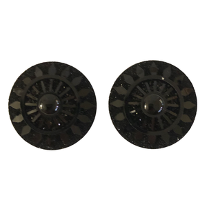 Black Geometric Round - Gems