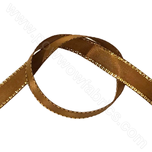 Brown/Gold - 3/8" Metallic Ribbon