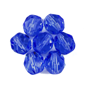 Capri Blue - Glass Fire Polished Beads, 8mm